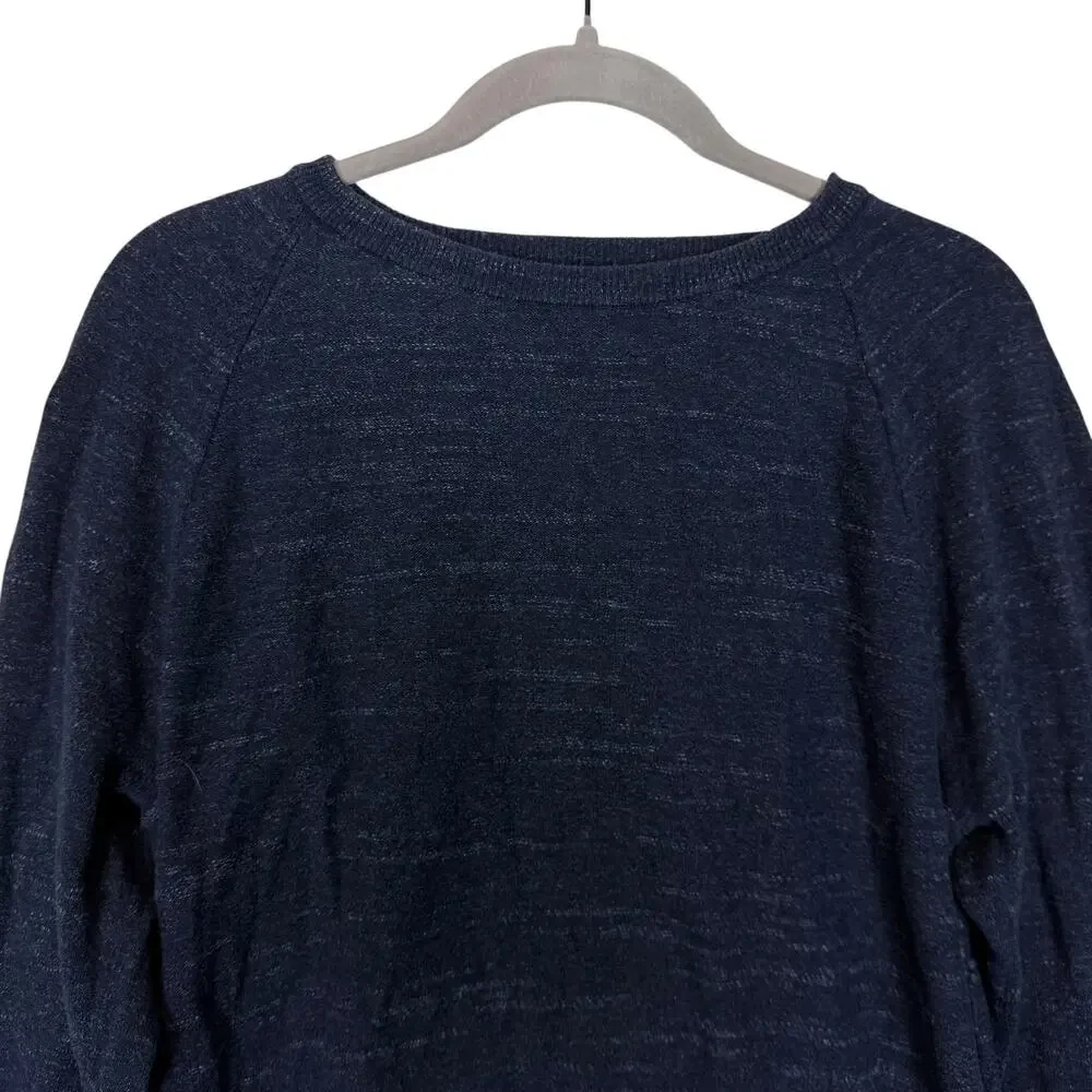 J.CREW Mercantile Sweater‎ Mens Medium Navy Blue Cotton Crewneck Knit Pullover